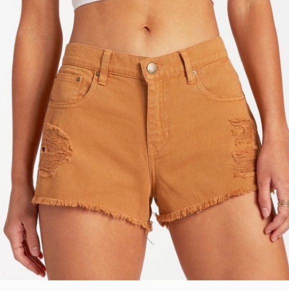 BILLABONG Driftaway Denim Shorts In Light Brown. Size 25 NWT - Picture 4 of 11